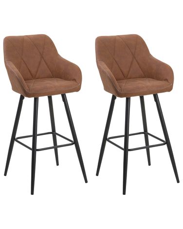 Lot de 2 chaises de bar DARIEN Marron doré