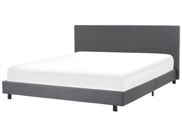 Lit avec sommier Tissu ALBI 180 x 200 cm Gris