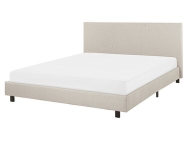 Lit avec sommier Tissu ALBI 160 x 200 cm Beige