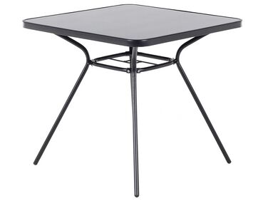 Bistro Table LIVO 80 cm 80 cm Glass Black