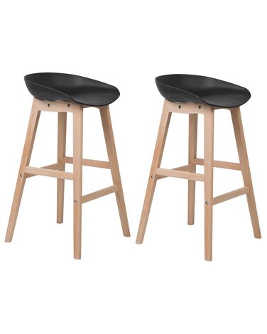 Lot de 2 chaises de bar MICCO Noir