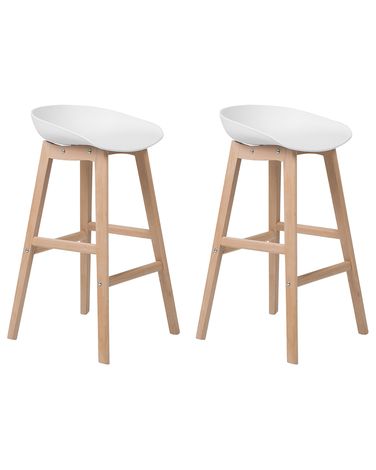 Lot de 2 chaises de bar MICCO Blanc