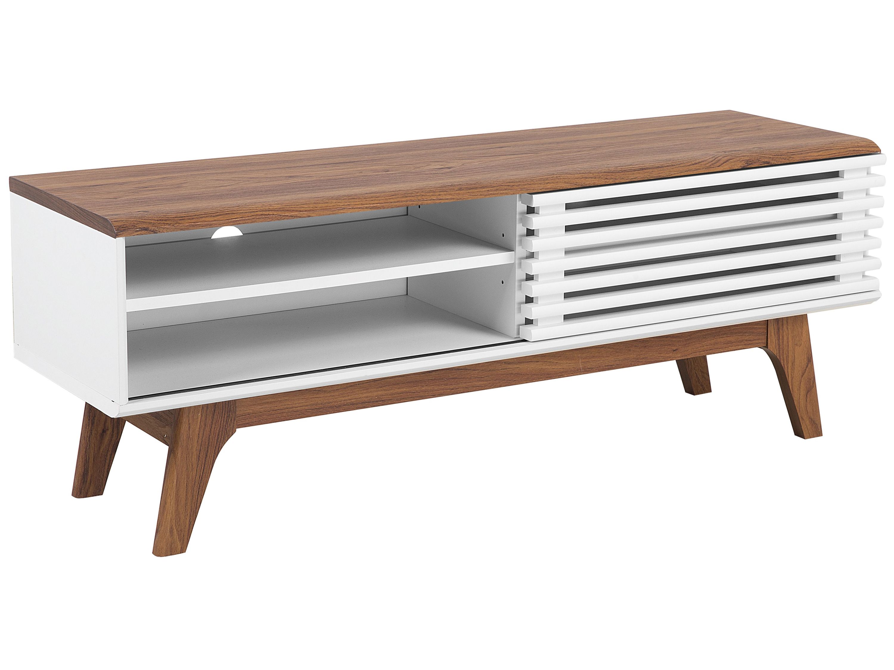Meuble TV TOLEDO II Marron/blanc