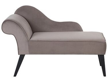 Chaise longue côté gauche BIARRITZ Velours Taupe