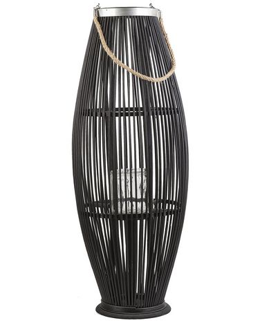 Lantaarn TAHITI Bamboe 84 cm Zwart