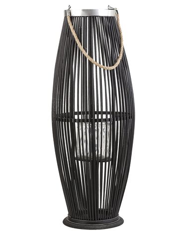 Lantaarn TAHITI Bamboe 72 cm Zwart