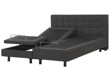 Lit réglable Tissu DUKE 180 x 200 cm Gris foncé