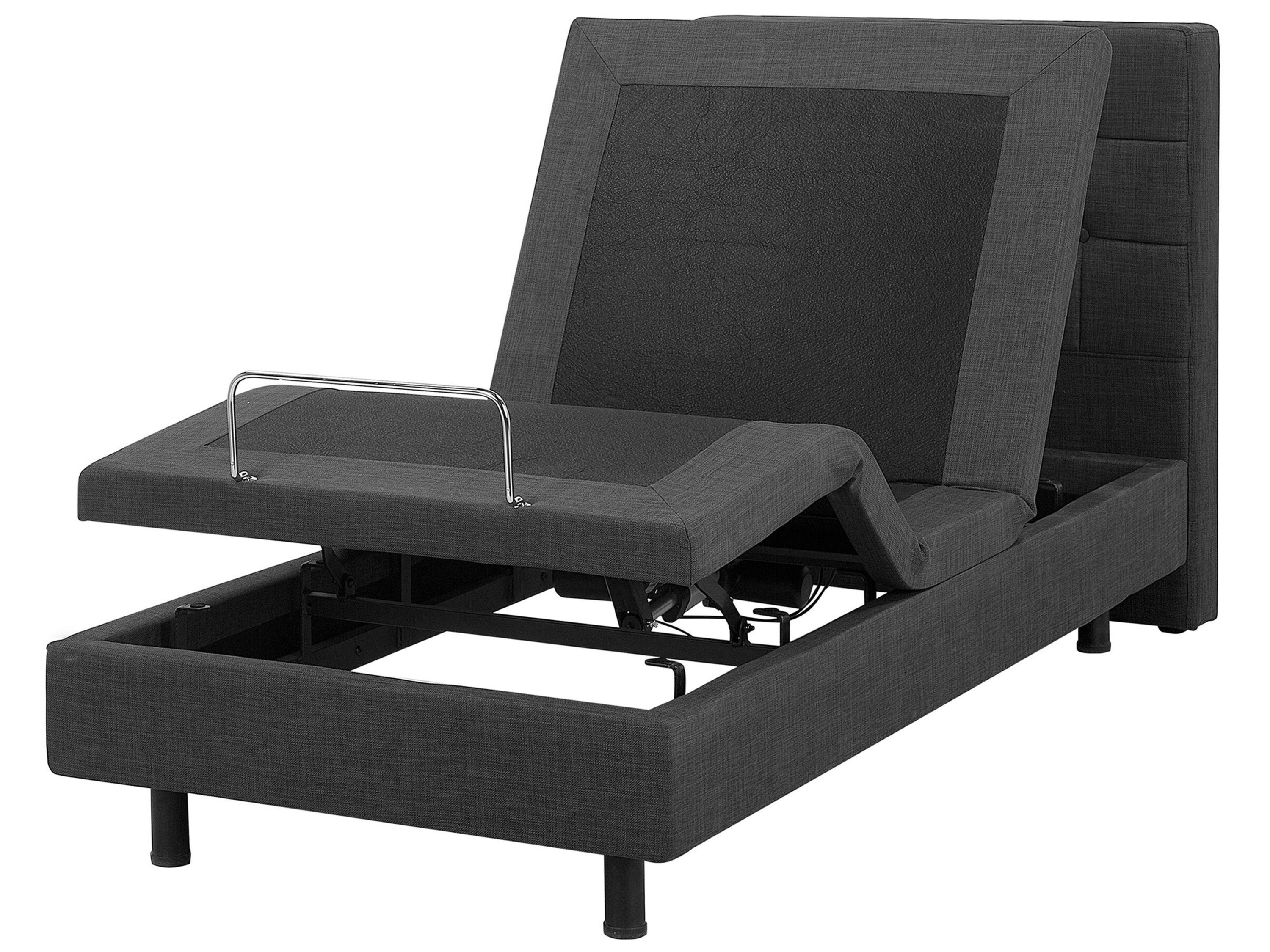 Lit réglable Tissu DUKE 90 x 200 cm Gris foncé