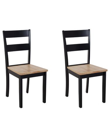 Lot de 2 chaises de salle à manger GEORGIA Bois Noir