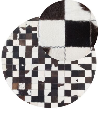 Rug BERGAMA Brown ø 140 cm Leather