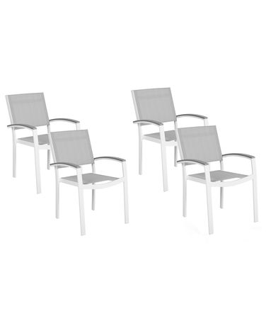Lot de 4 chaises de jardin PERETA Métal Gris