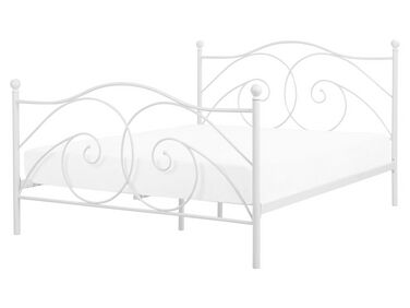 Lit avec sommier Métal DINARD 160 x 200 cm Blanc