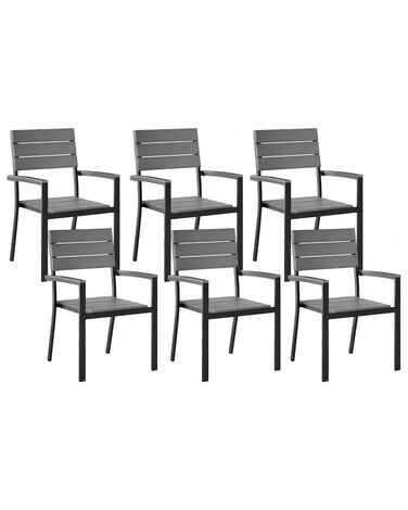 Lot de 6 chaises de jardin COMO Gris
