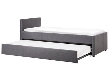 Lit gigogne Tissu MARMANDE 90 x 200 cm Gris foncé