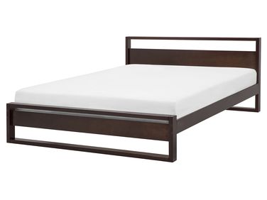 Lit avec sommier Bois de pin GIULIA 160 x 200 cm Marron foncé