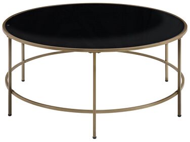 Salontafel FLORENCE Glas Zwart/goud