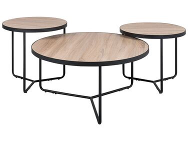 Set van 3 salontafels MELODY Lichtbruin