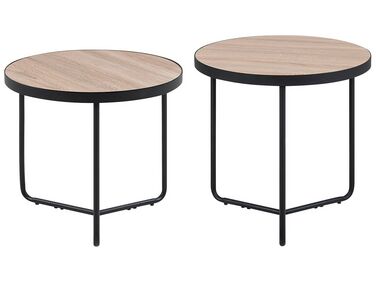 Lot de 2 tables basses MELODY Marron clair
