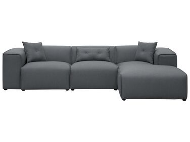 Hoekbank 3-zits DOLVA Stof Donkergrijs linkszijdig
