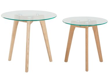 Lot de 2 tables basses MISSOURI Verre Transparent