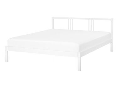 Lit avec sommier Bois de pin VANNES 140 x 200 cm Blanc