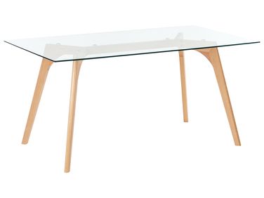 Dining Table HUDSON Transparent 160 cm 90 cm Tempered Glass