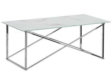 Salontafel EMPORIA Veiligheidsglas Marmer/zilver