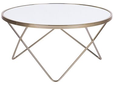 Salontafel MERIDIAN Veiligheidsglas Wit/goud