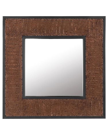 Miroir BOISE 60 cm 60 cm Teck Marron foncé