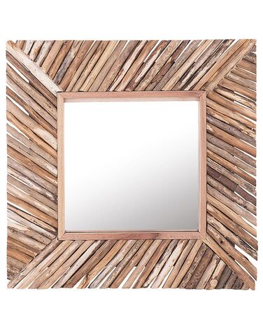 Miroir KANAB 60 cm 60 cm Teck Marron