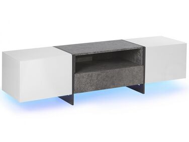 Meuble TV LED RUSSEL Effet béton gris