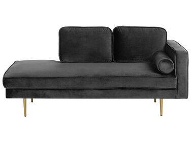 Right-Hand Chaise Longue MIRAMAS Velvet Black