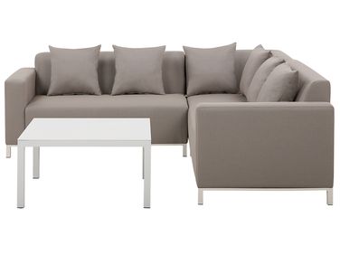 Tuin hoekloungeset met tafel 5-zits BELIZE linkszijdig modulair Beige