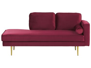 Right-Hand Chaise Longue MIRAMAS Velvet Dark Red