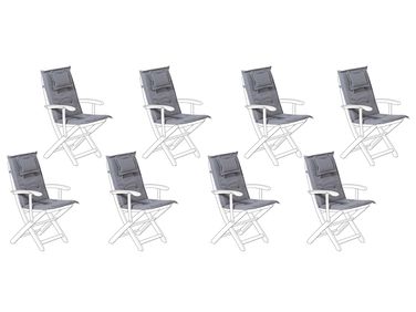 Lot de 8 coussins de jardin MAUI 40 x 54 cm Gris
