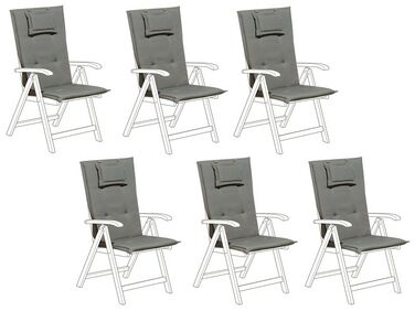 Lot de 6 coussins de jardin JAVA/AMANTEA 50 x 70 cm Gris