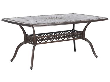 Garden Dining Table LIZZANO 165 cm 102 cm Metal Dark Brown