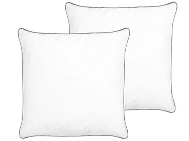 Set van 2 hoofdkussens PELISTER Laag Microvezel 80 x 80 cm Wit