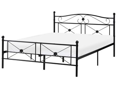 Bed Metal RODEZ 140 x 200 cm (EU Double) Black