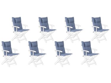 Lot de 8 coussins de jardin MAUI 40 x 54 cm Bleu