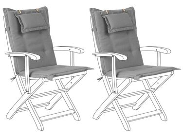 Lot de 2 coussins de jardin MAUI 40 x 54 cm Gris
