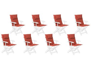 Lot de 8 coussins de jardin MAUI 40 x 54 cm Rouge foncé