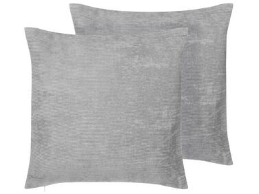 Lot de 2 coussins décoratifs NOLANA 45 x 45 cm Gris Unicolore