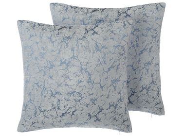 Lot de 2 coussins décoratifs WISTERIA 45 x 45 cm Gris clair Unicolore