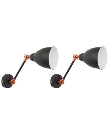 Lot de 2 lampes murales MISSISSIPPI Réglable Métal Gris graphite