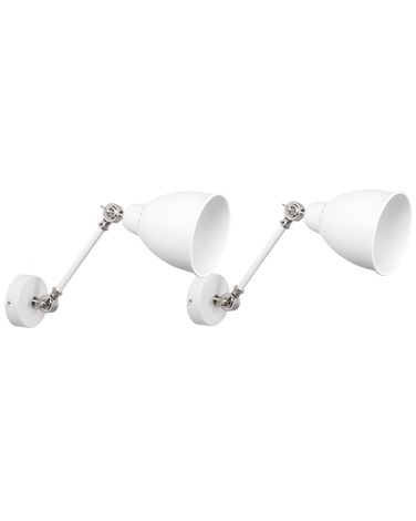 Lot de 2 lampes murales MISSISSIPPI Réglable Métal Blanc