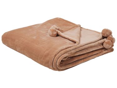 Plaid TERKE 200 x 220 cm Lichtbruin