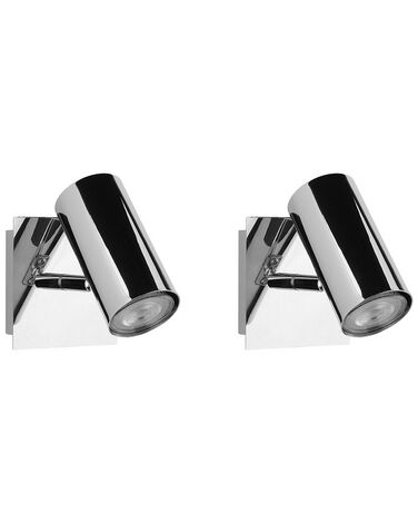Lot de 2 spots ROSETTA Réglable Métal Argenté