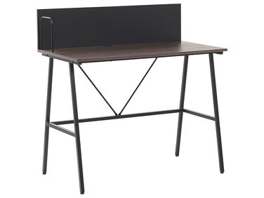Home Office Desk HASTINGS Brown/ Black 100 cm 52 cm