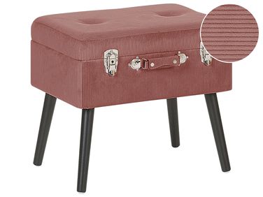 Hocker met opbergruimte MALLARD Corduroy Roze